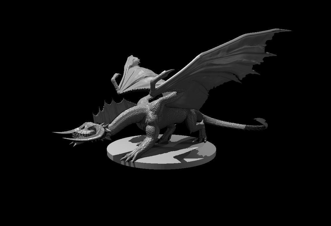 Chromatic Dragons: Black Dragon (Young) - RPG Miniature