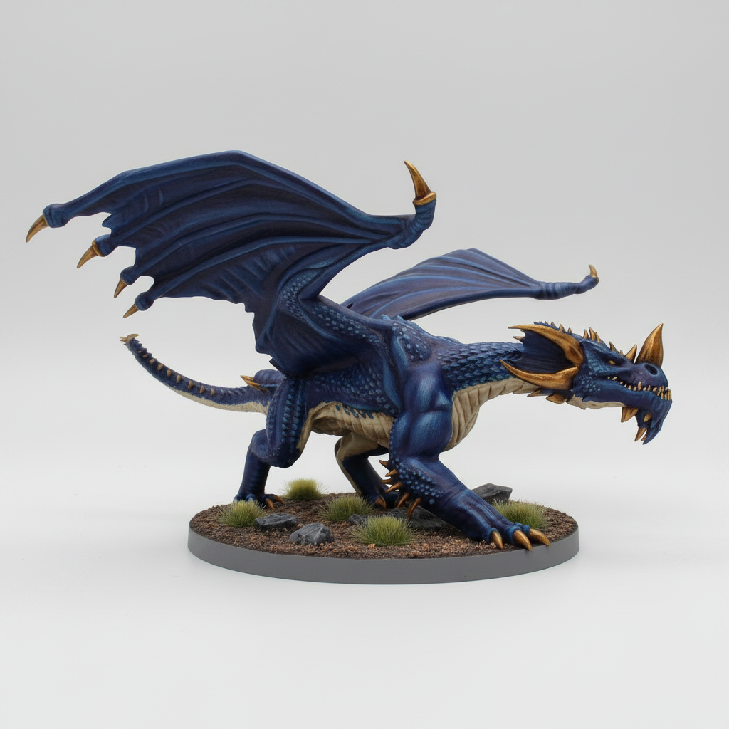 Blue Dragon (Young) – RPG Miniature for Dungeons & Dragons, Pathfinder, and Tabletop Games